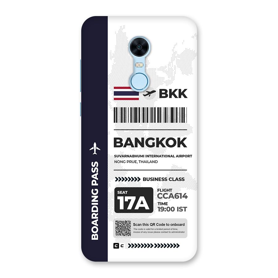 International Boarding Pass Bangkok Back Case for Redmi Note 5