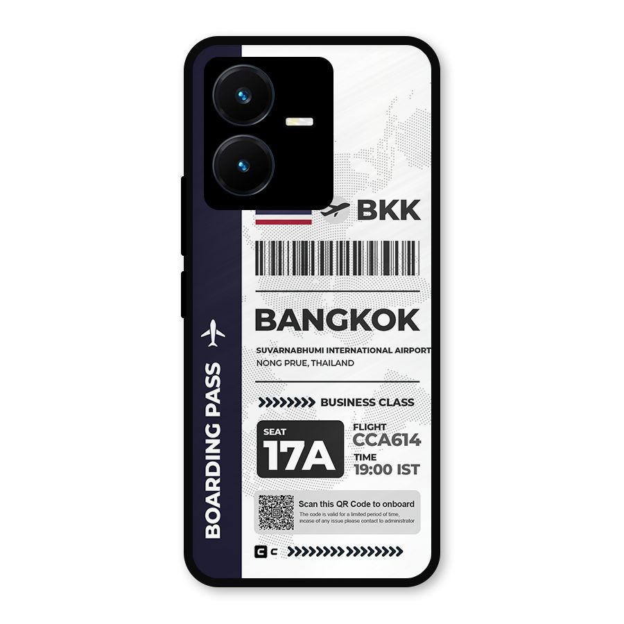 International Boarding Pass Bangkok Metal Back Case for Vivo Y22s