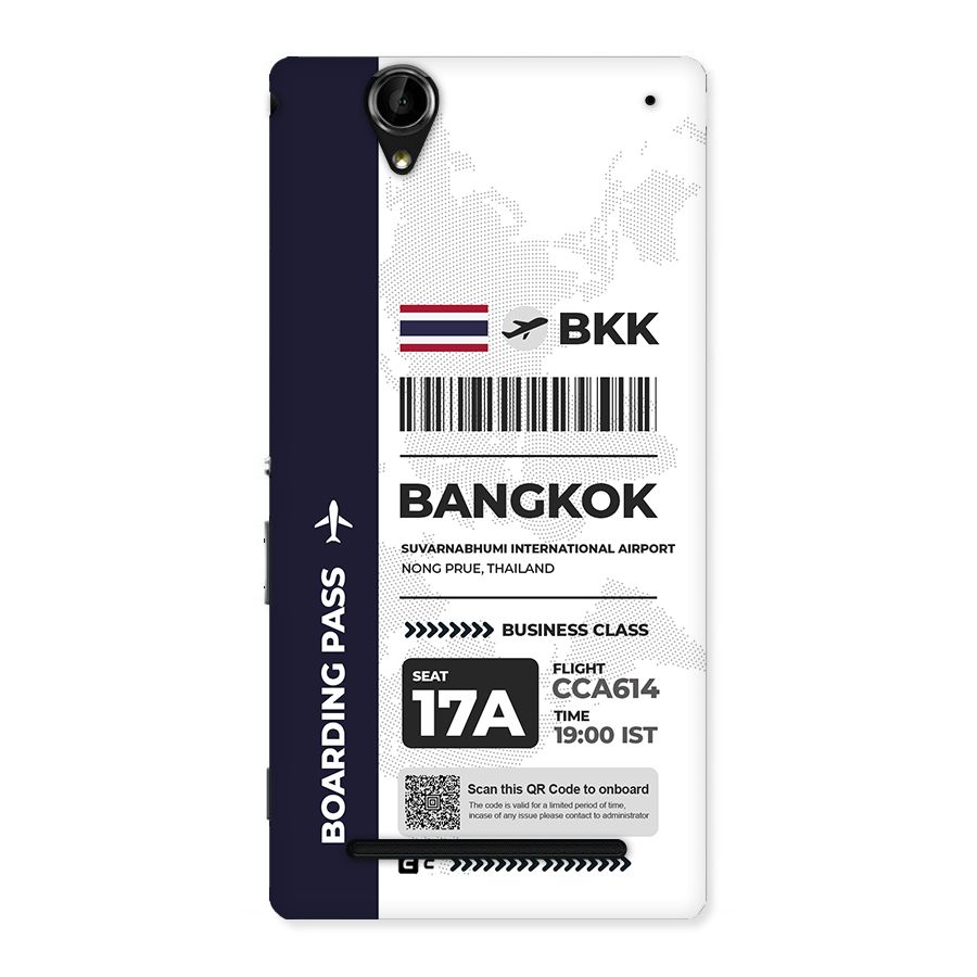 International Boarding Pass Bangkok Back Case for Xperia T2