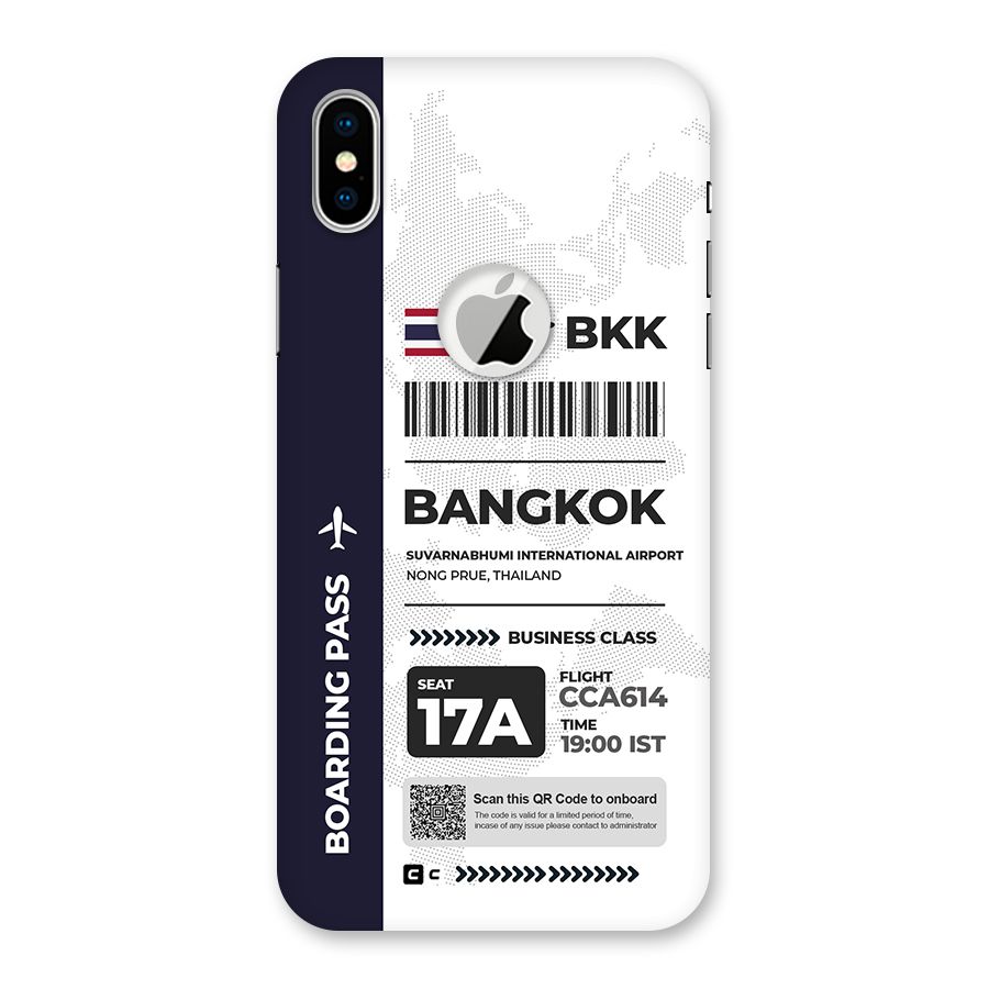 International Boarding Pass Bangkok Back Case for iPhone X Logo Cut