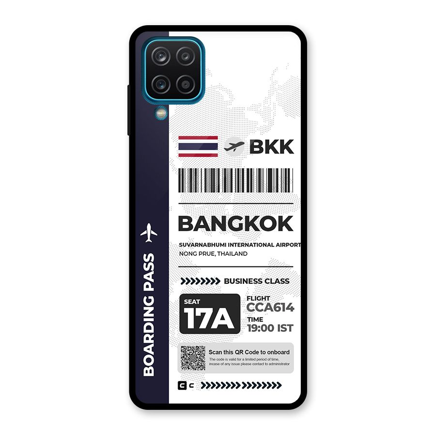 International Boarding Pass Bangkok Glass Back Case for Galaxy A12