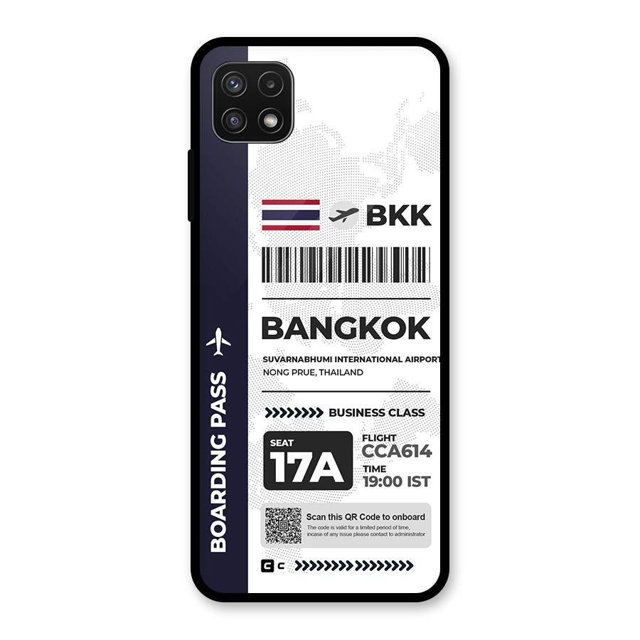 International Boarding Pass Bangkok Glass Back Case for Galaxy A22 5G
