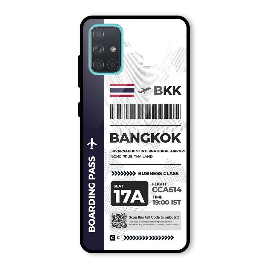 International Boarding Pass Bangkok Glass Back Case for Galaxy A71