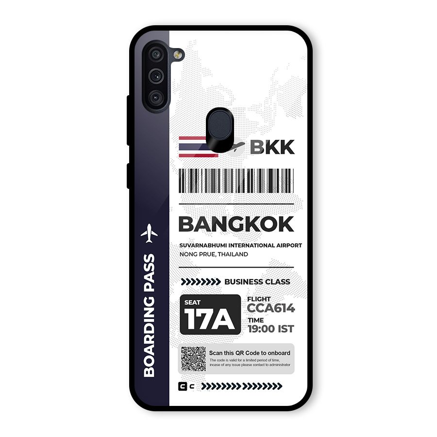 International Boarding Pass Bangkok Glass Back Case for Galaxy M11