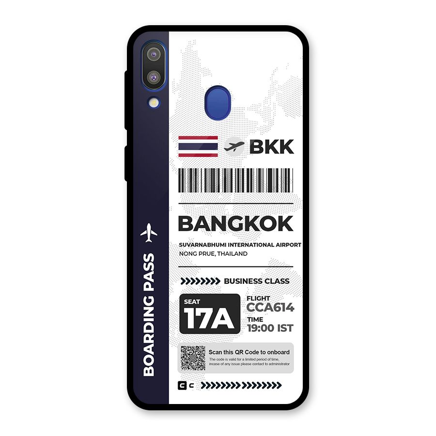 International Boarding Pass Bangkok Glass Back Case for Galaxy M20