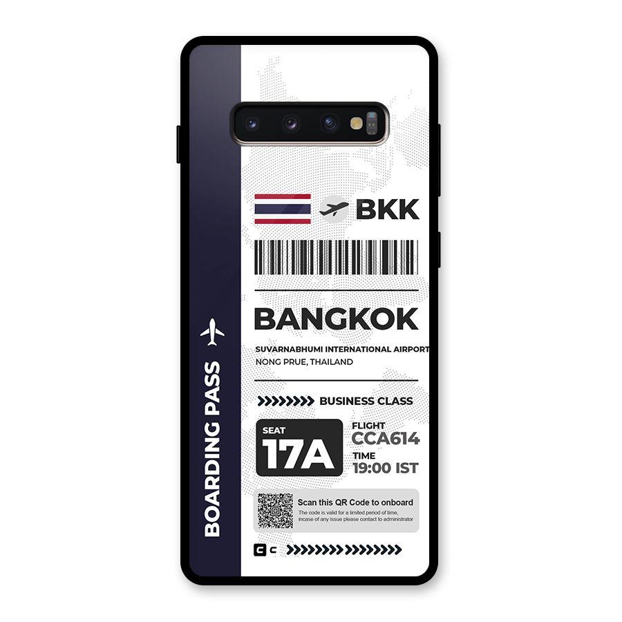 International Boarding Pass Bangkok Glass Back Case for Galaxy S10 Plus