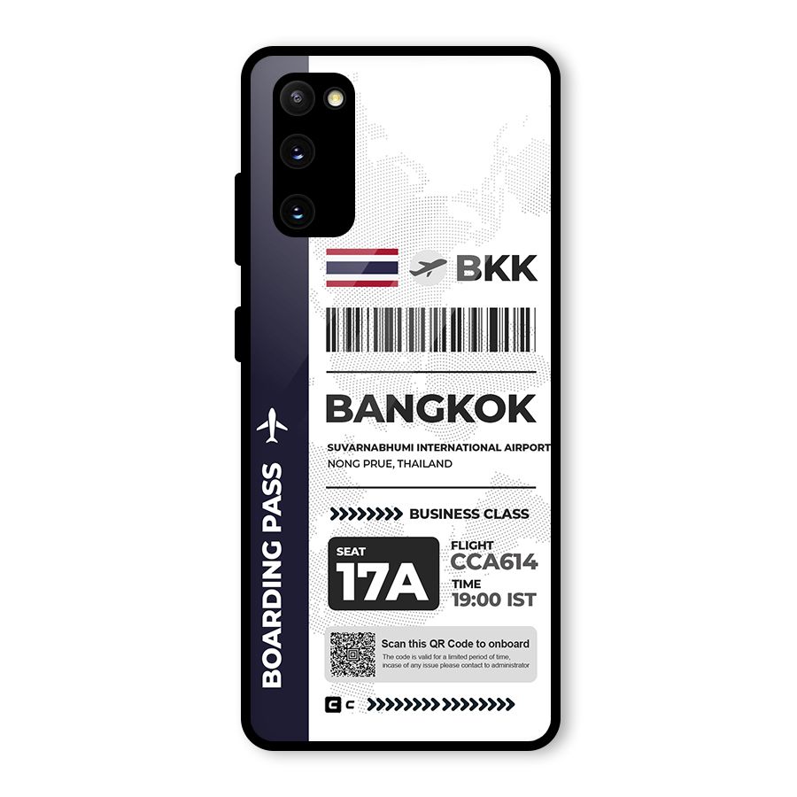 International Boarding Pass Bangkok Glass Back Case for Galaxy S20 FE