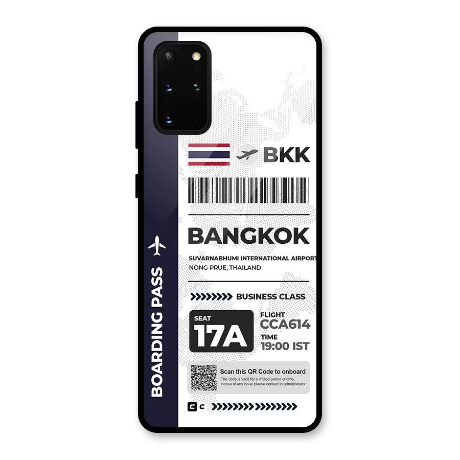 International Boarding Pass Bangkok Glass Back Case for Galaxy S20 Plus