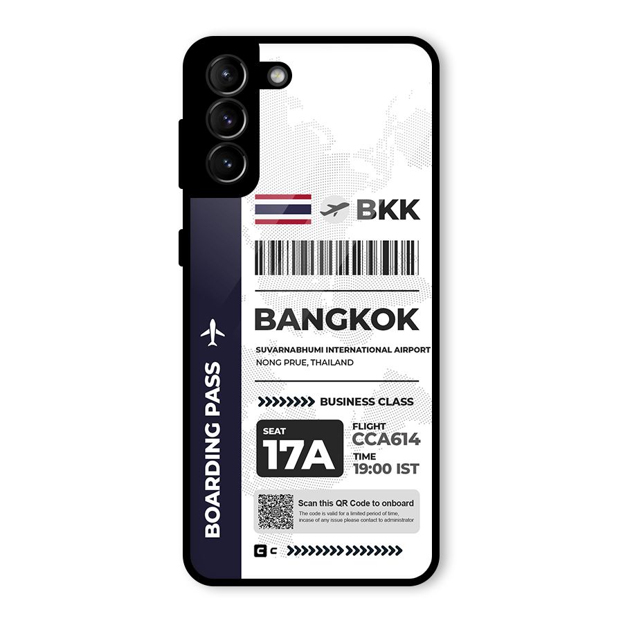 International Boarding Pass Bangkok Glass Back Case for Galaxy S21 Plus