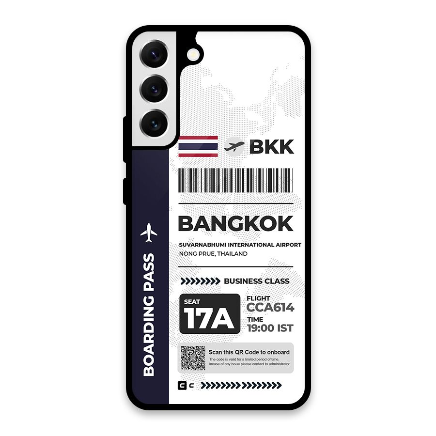 International Boarding Pass Bangkok Glass Back Case for Galaxy S22 Plus 5G