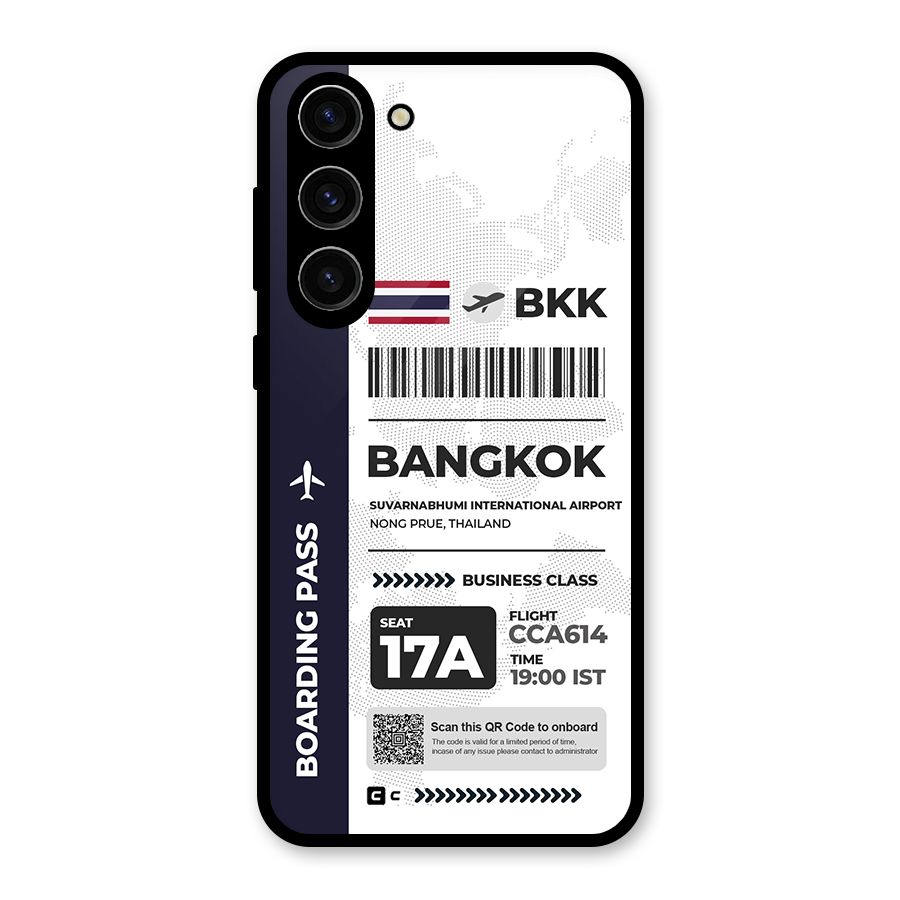 International Boarding Pass Bangkok Glass Back Case for Galaxy S23 Plus