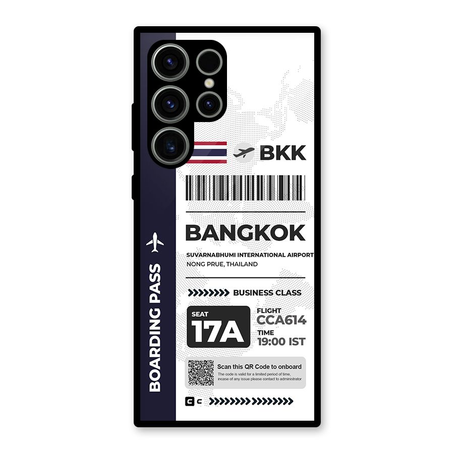 International Boarding Pass Bangkok Glass Back Case for Galaxy S23 Ultra