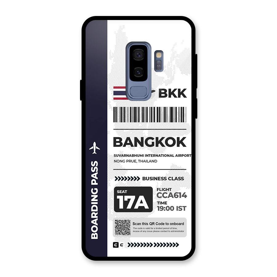 International Boarding Pass Bangkok Glass Back Case for Galaxy S9 Plus