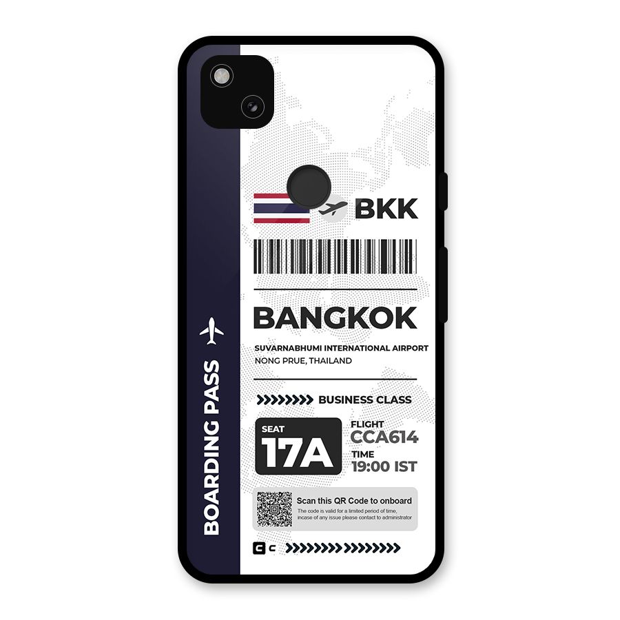International Boarding Pass Bangkok Glass Back Case for Google Pixel 4a
