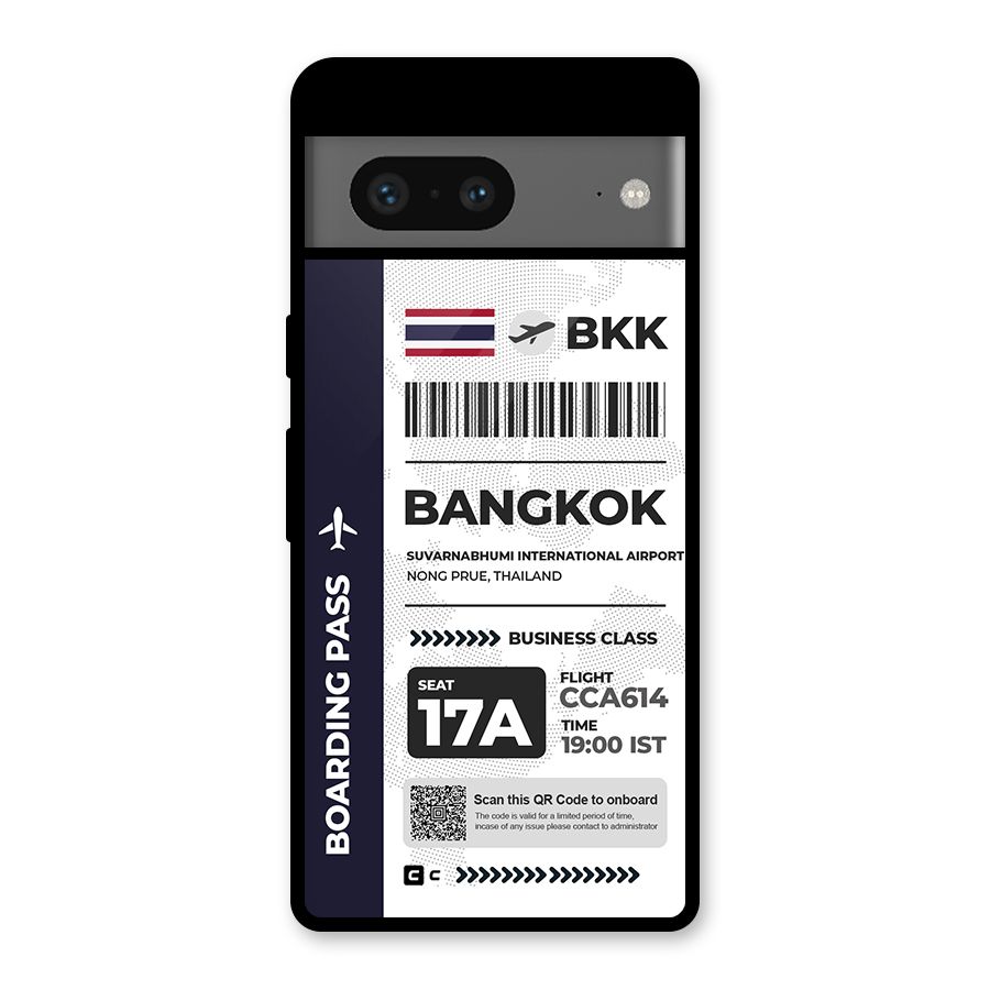 International Boarding Pass Bangkok Glass Back Case for Google Pixel 7