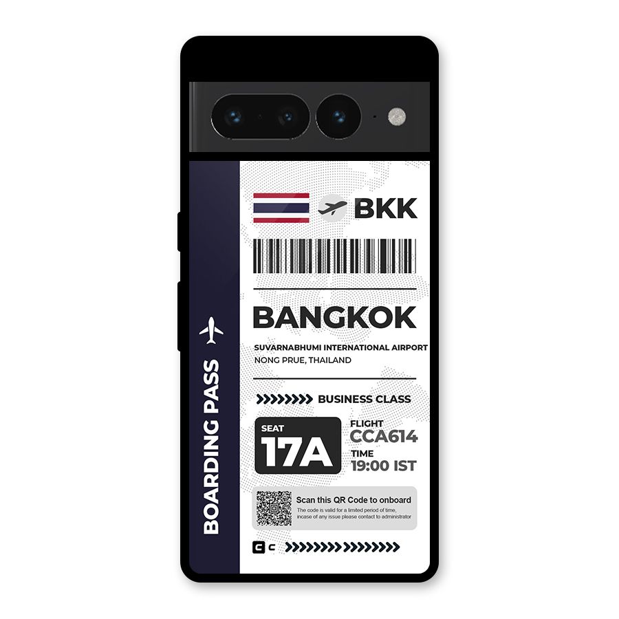 International Boarding Pass Bangkok Glass Back Case for Google Pixel 7 Pro