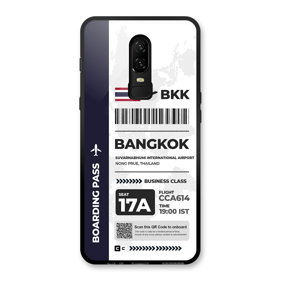 International Boarding Pass Bangkok Glass Back Case for OnePlus 6