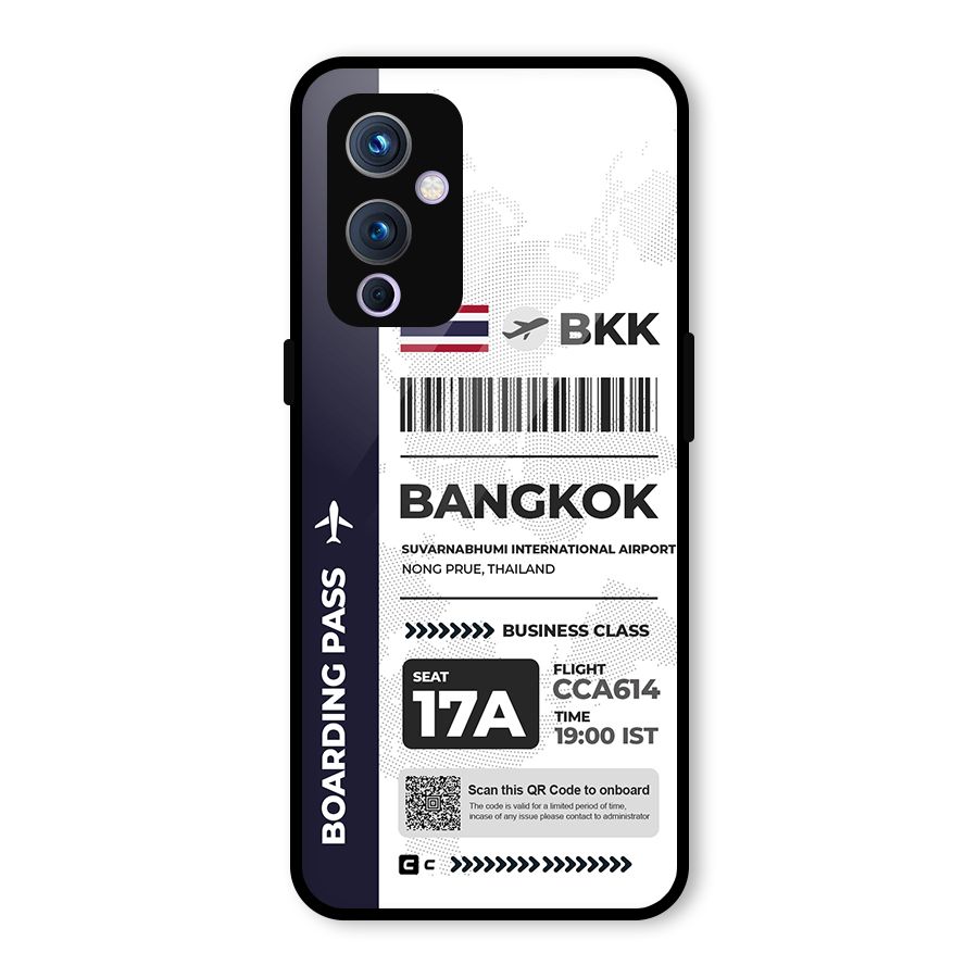 International Boarding Pass Bangkok Glass Back Case for OnePlus 9