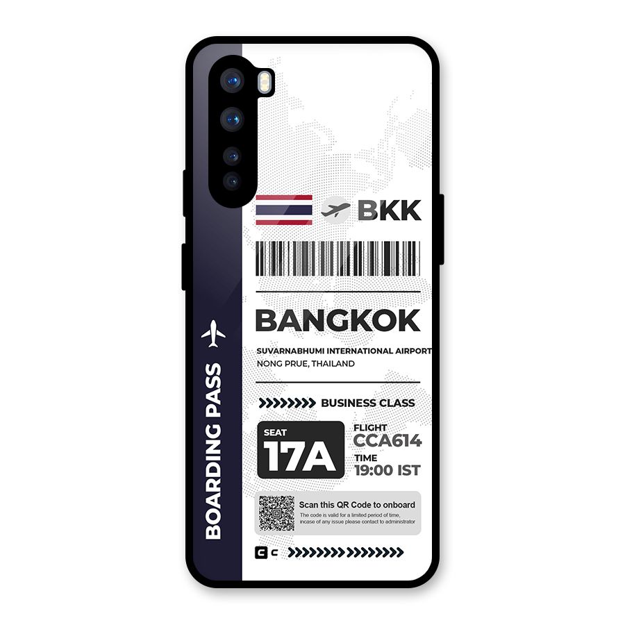 International Boarding Pass Bangkok Glass Back Case for OnePlus Nord