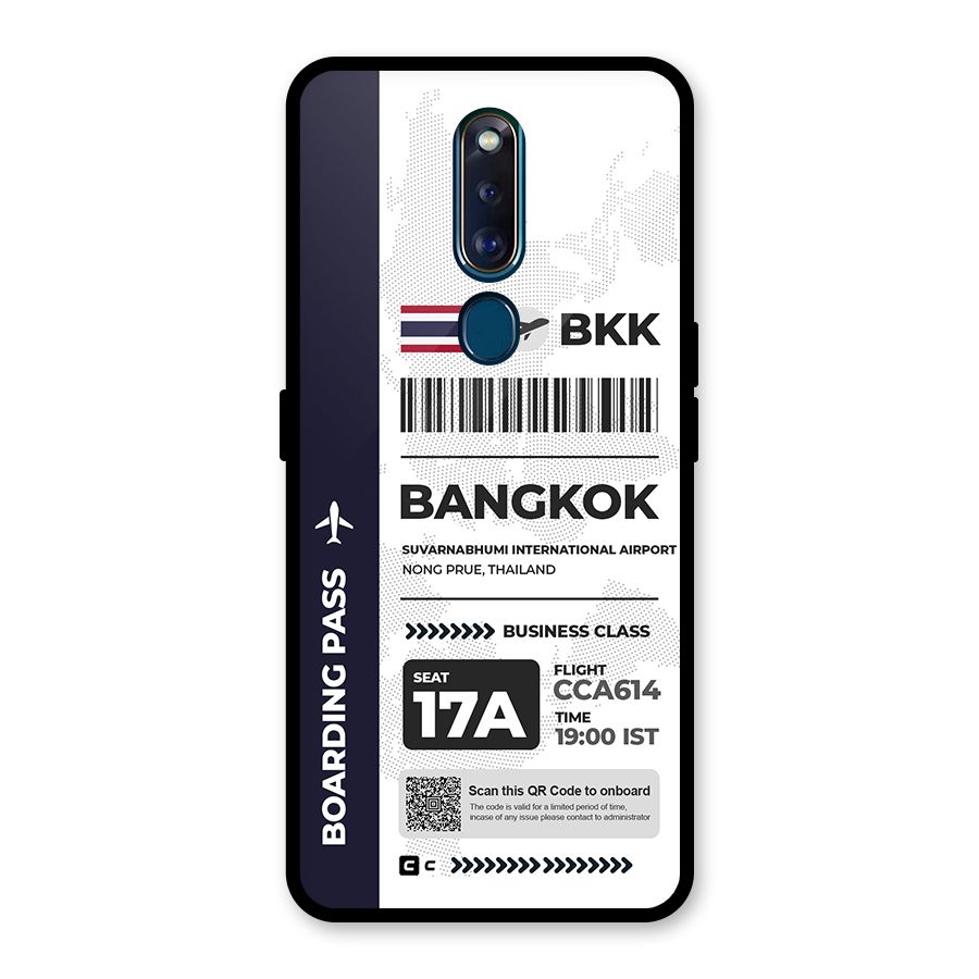International Boarding Pass Bangkok Glass Back Case for Oppo F11 Pro