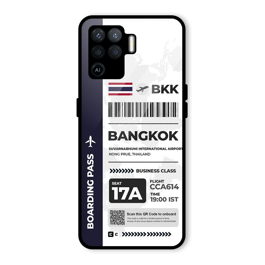 International Boarding Pass Bangkok Glass Back Case for Oppo F19 Pro
