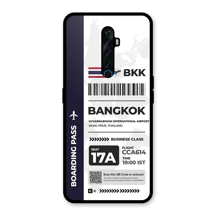 International Boarding Pass Bangkok Glass Back Case for Oppo Reno2 Z