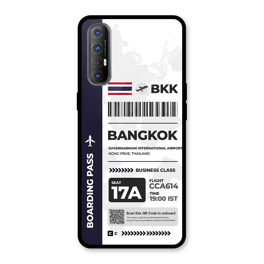 International Boarding Pass Bangkok Glass Back Case for Oppo Reno3 Pro