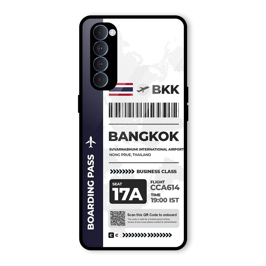International Boarding Pass Bangkok Glass Back Case for Oppo Reno4 Pro