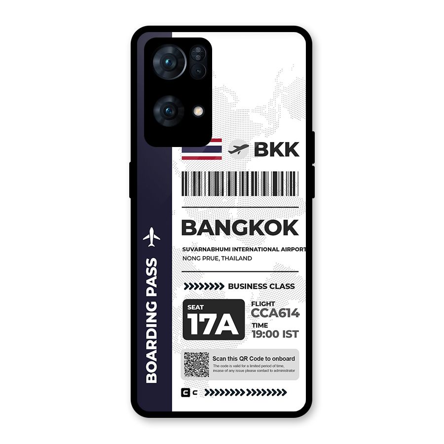 International Boarding Pass Bangkok Glass Back Case for Oppo Reno7 Pro 5G