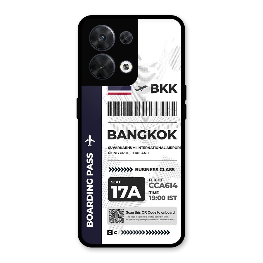 International Boarding Pass Bangkok Glass Back Case for Oppo Reno8 5G