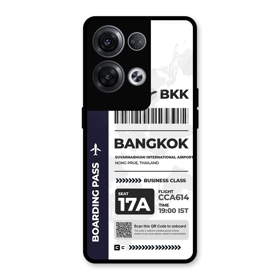 International Boarding Pass Bangkok Glass Back Case for Oppo Reno8 Pro 5G