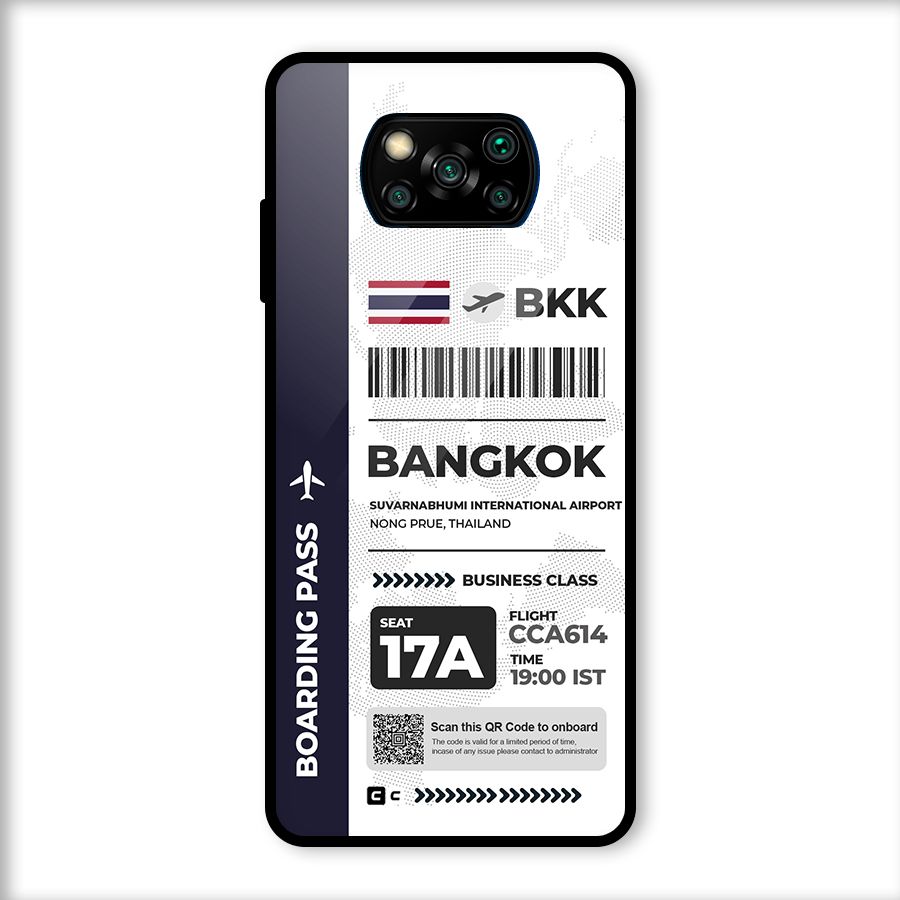 International Boarding Pass Bangkok Glass Back Case for Poco X3