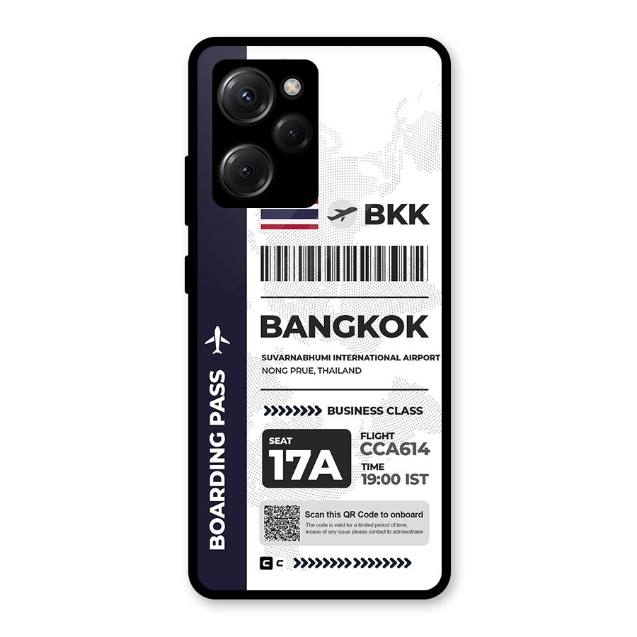 International Boarding Pass Bangkok Glass Back Case for Poco X5 Pro