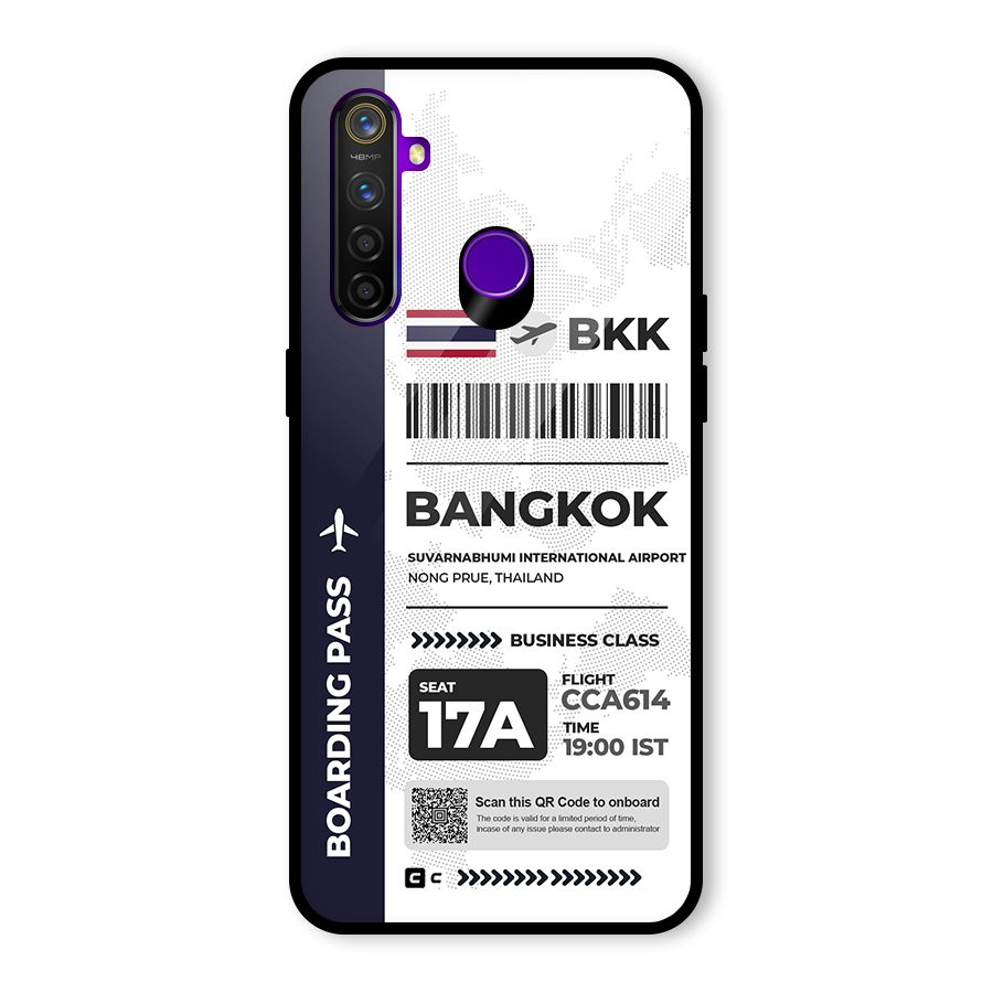 International Boarding Pass Bangkok Glass Back Case for Realme 5 Pro
