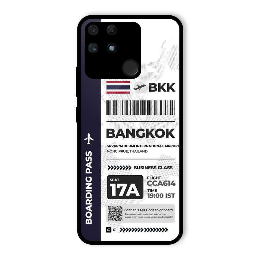 International Boarding Pass Bangkok Glass Back Case for Realme Narzo 50A