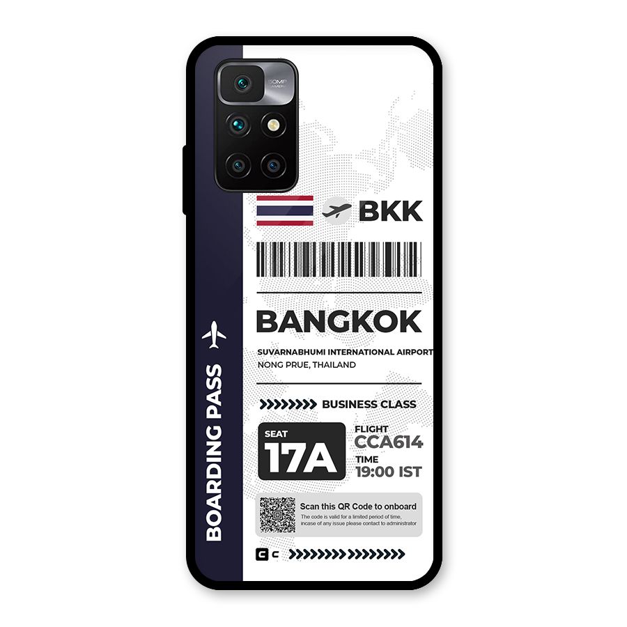 International Boarding Pass Bangkok Glass Back Case for Redmi 10 Prime