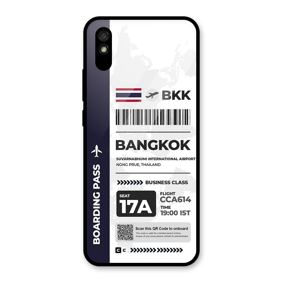 International Boarding Pass Bangkok Glass Back Case for Redmi 9A