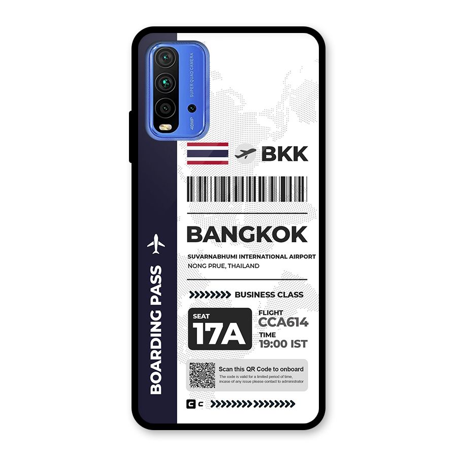 International Boarding Pass Bangkok Glass Back Case for Redmi 9 Power