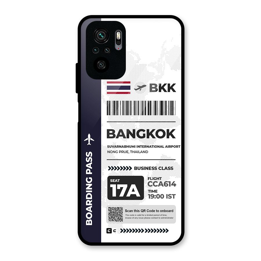 International Boarding Pass Bangkok Glass Back Case for Redmi Note 10S