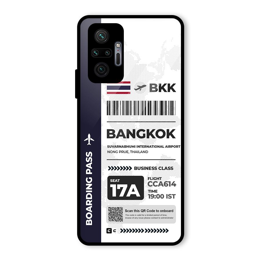 International Boarding Pass Bangkok Glass Back Case for Redmi Note 10 Pro