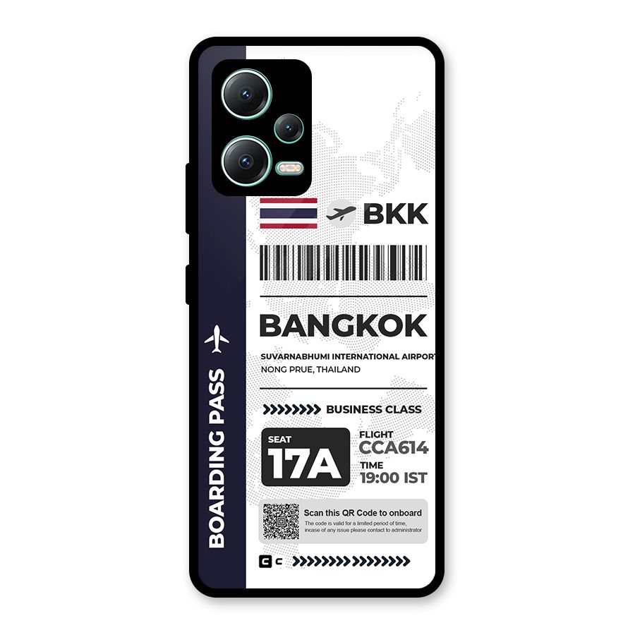 International Boarding Pass Bangkok Glass Back Case for Redmi Note 12 5G