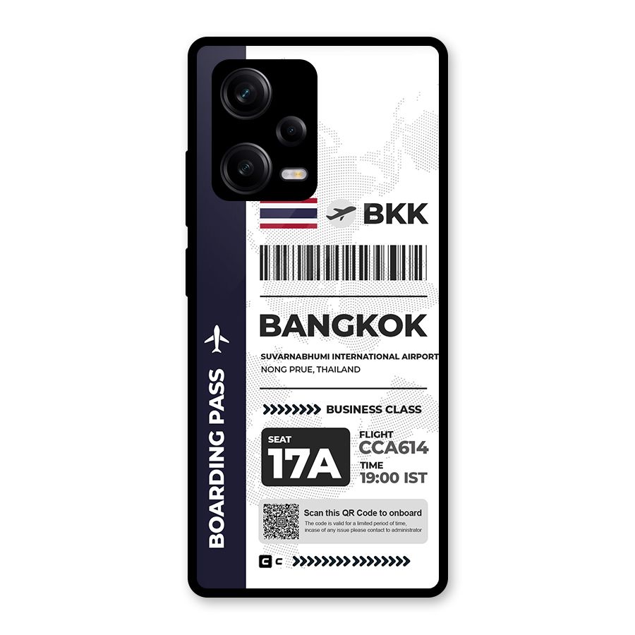 International Boarding Pass Bangkok Glass Back Case for Redmi Note 12 Pro