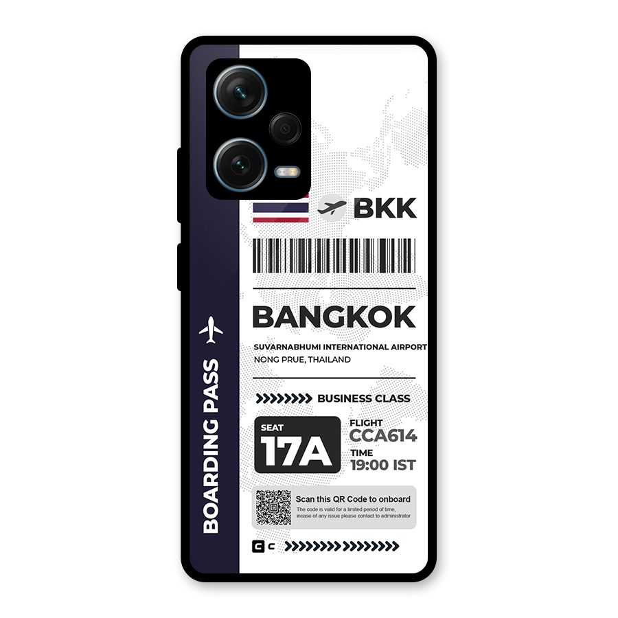 International Boarding Pass Bangkok Glass Back Case for Redmi Note 12 Pro Plus 5G