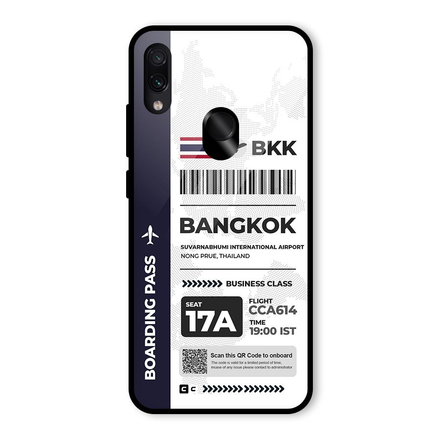 International Boarding Pass Bangkok Glass Back Case for Redmi Note 7