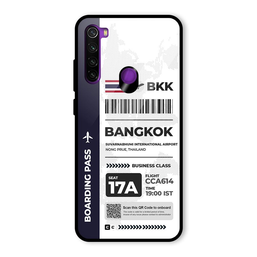 International Boarding Pass Bangkok Glass Back Case for Redmi Note 8