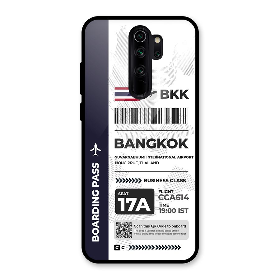 International Boarding Pass Bangkok Glass Back Case for Redmi Note 8 Pro