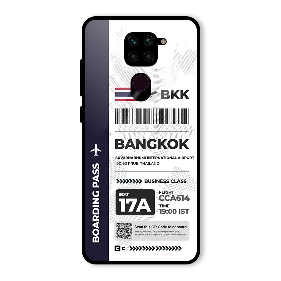International Boarding Pass Bangkok Glass Back Case for Redmi Note 9