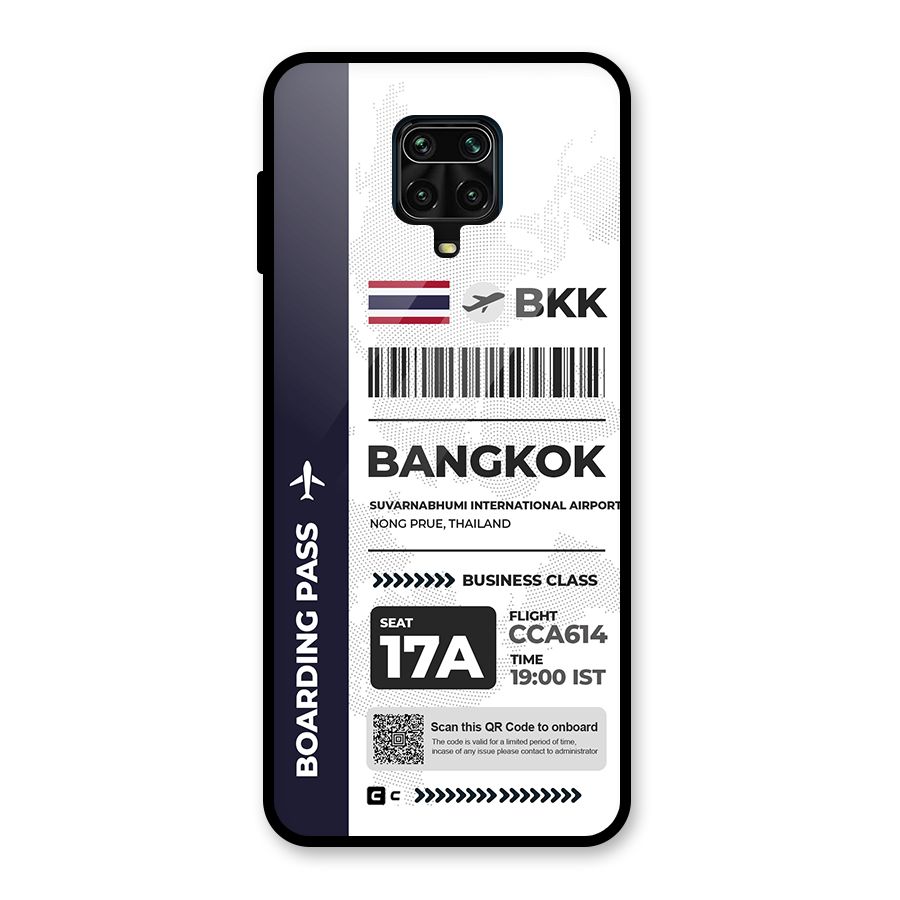 International Boarding Pass Bangkok Glass Back Case for Redmi Note 9 Pro