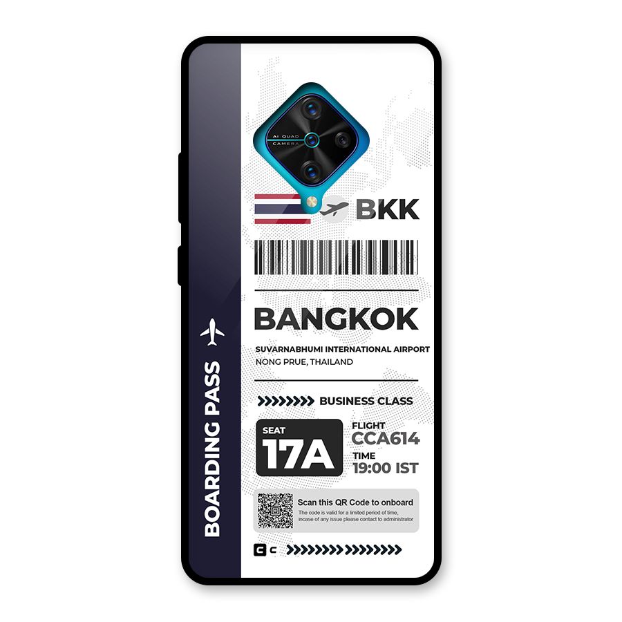 International Boarding Pass Bangkok Glass Back Case for Vivo S1 Pro