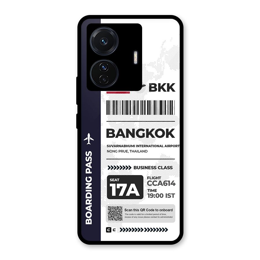 International Boarding Pass Bangkok Glass Back Case for Vivo T1 Pro